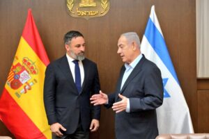 El líder de Vox, Santiago Abascal, y el primer ministro de Israel, Benjamin Netanyahu